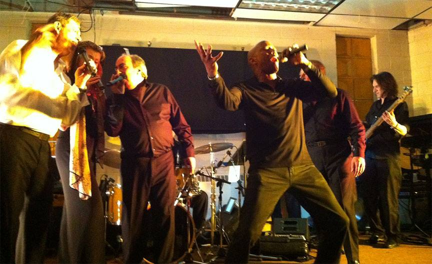 Live band performance on stage